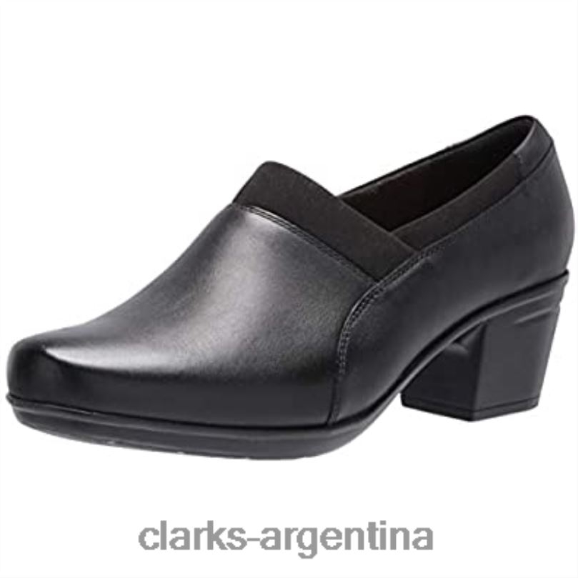 Clarks mujer 2FZPZ2412 mocasín emslie summit negro cuero textil combi mujer clarks combi textil cuero negro