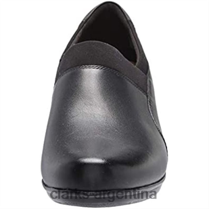 Clarks mujer 2FZPZ2412 mocasín emslie summit negro cuero textil combi mujer clarks combi textil cuero negro
