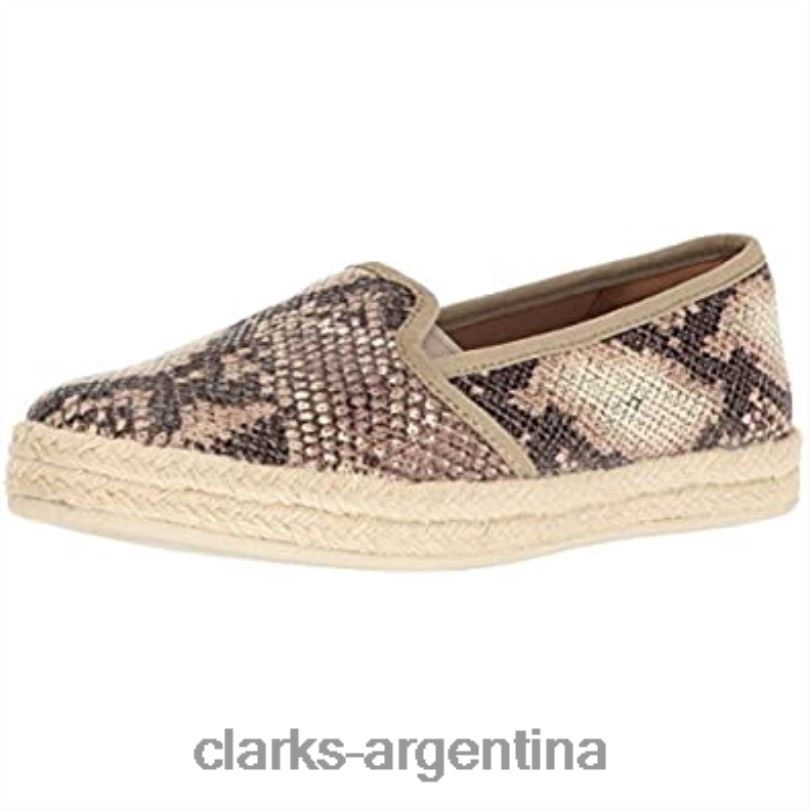 Clarks mujer 2FZPZ2583 mocasín sin cordones azella theoni mujer clarks beige sintético estampado serpiente estampado de serpiente sintética beige