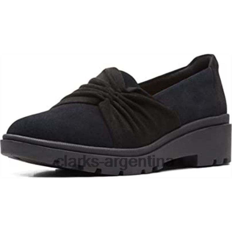 Clarks mujer 2FZPZ2645 mocasín estilo calla mujer plano clarks ante negro ante negro