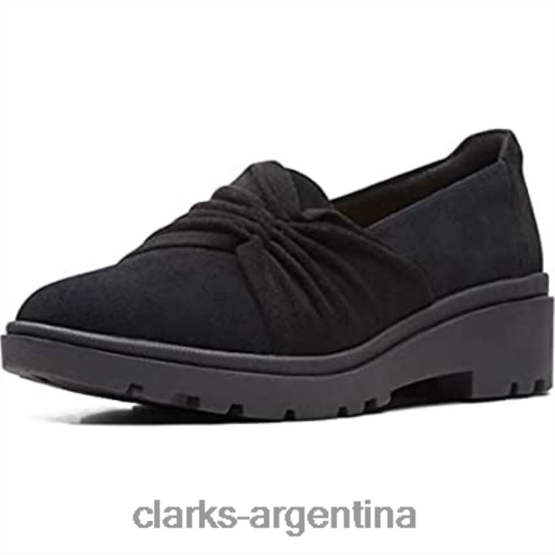 Clarks mujer 2FZPZ2645 mocasín estilo calla mujer plano clarks ante negro ante negro