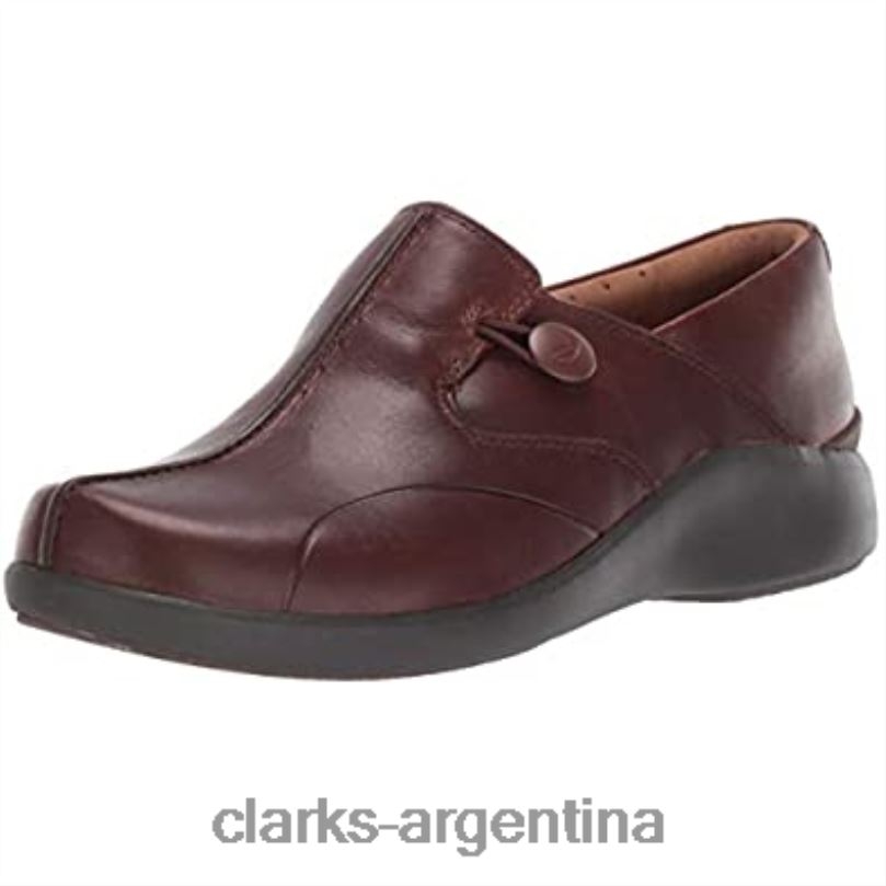 Clarks mujer 2FZPZ2808 Mocasines clarks unloop 2 walk de cuero tostado oscuro para mujer cuero bronceado oscuro