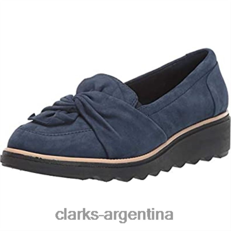 Clarks mujer 2FZPZ291 Mocasines clarks sharon dasher de ante azul marino para mujer