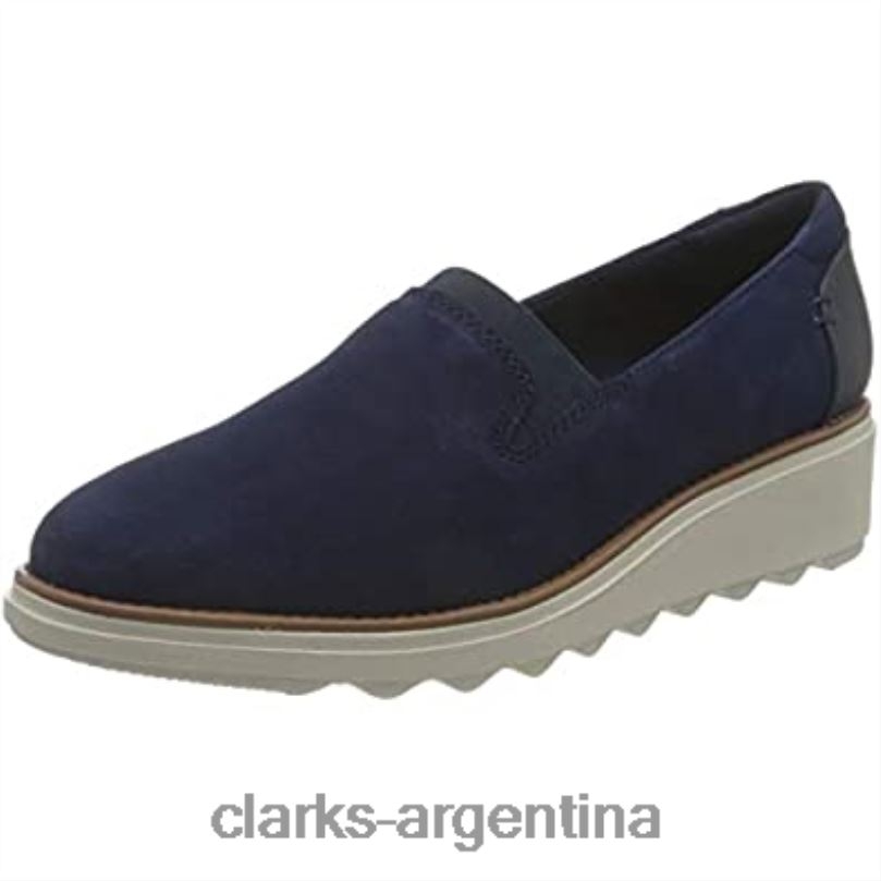 Clarks mujer 2FZPZ343 mocasín sharon dolly mujer clarks ante azul oscuro gamuza azul oscuro
