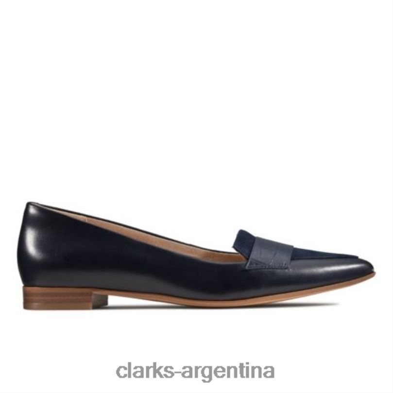 Clarks mujer 2FZPZ4013 mocasín laina 15 clarks marino cocodrilo combinado combi de cocodrilo azul marino