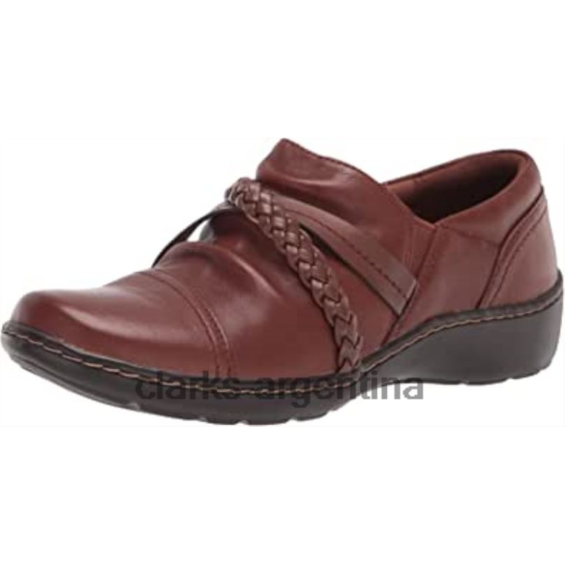 Clarks mujer 2FZPZ413 mocasines clarks cora Braidshoe para mujer color tostado oscuro bronceado oscuro