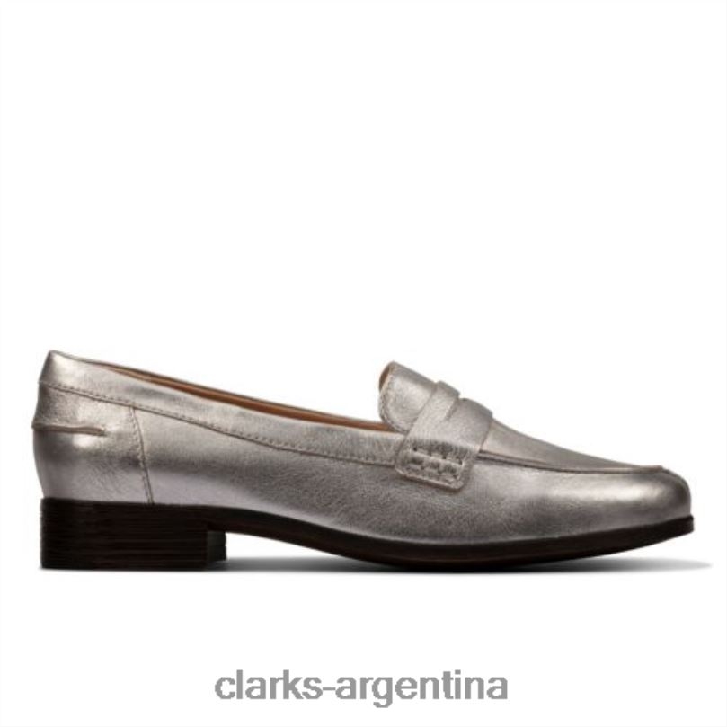 Clarks mujer 2FZPZ4339 mocasines clarks hamble plateado metalizado plata metalizada