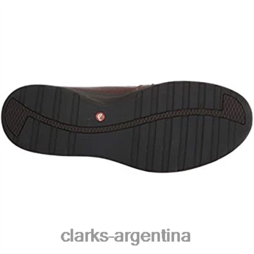 Clarks mujer 2FZPZ564 Mocasines con cremallera y adorno para mujer combinados de ante y piel marrón oscuro Clarks combinación de gamuza de cuero marrón oscuro