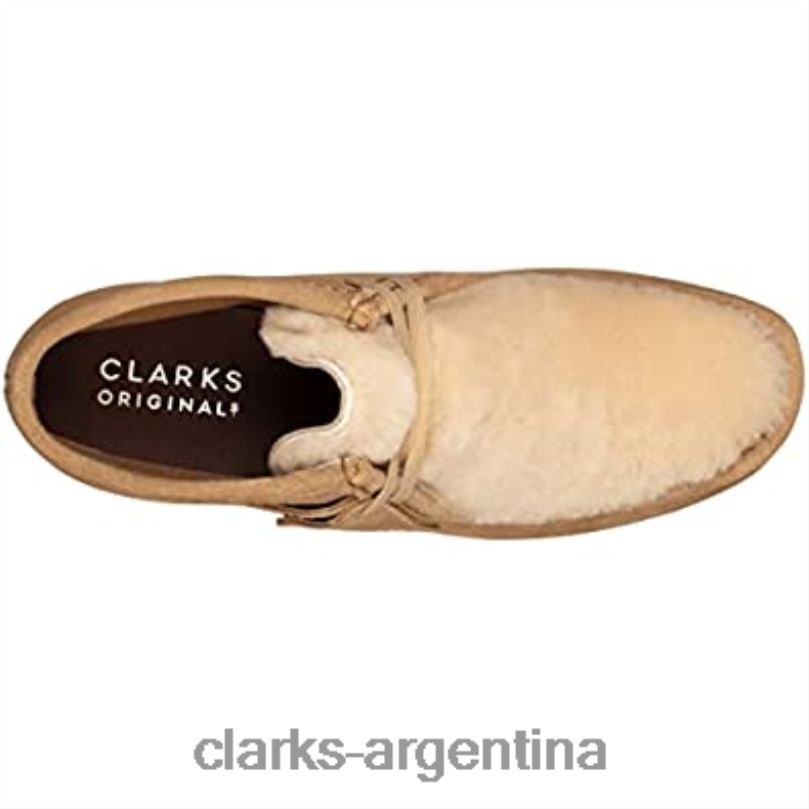 Clarks mujer 2FZPZ2441 Clarks cuña wallabee de gamuza color tostado claro nueva para mujer hecha en Vietnam gamuza color canela claro