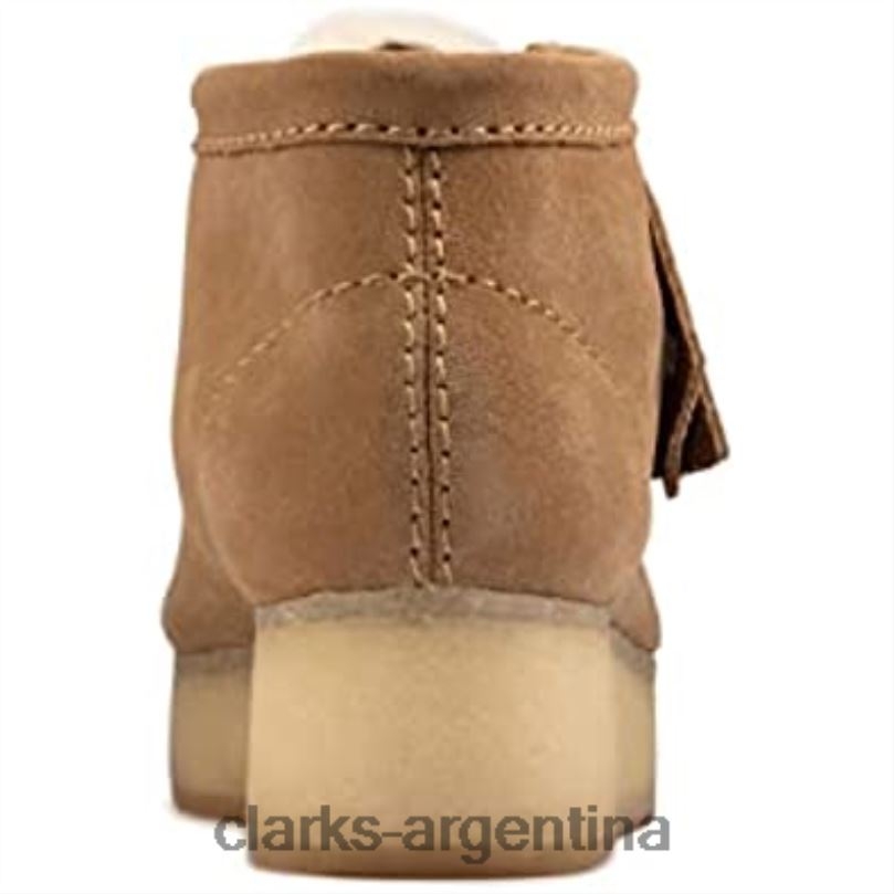 Clarks mujer 2FZPZ2441 Clarks cuña wallabee de gamuza color tostado claro nueva para mujer hecha en Vietnam gamuza color canela claro