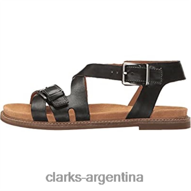 Clarks mujer 2FZPZ2851 Clarks de piel negra con plataforma Corsio Bambi para mujer. cuero negro