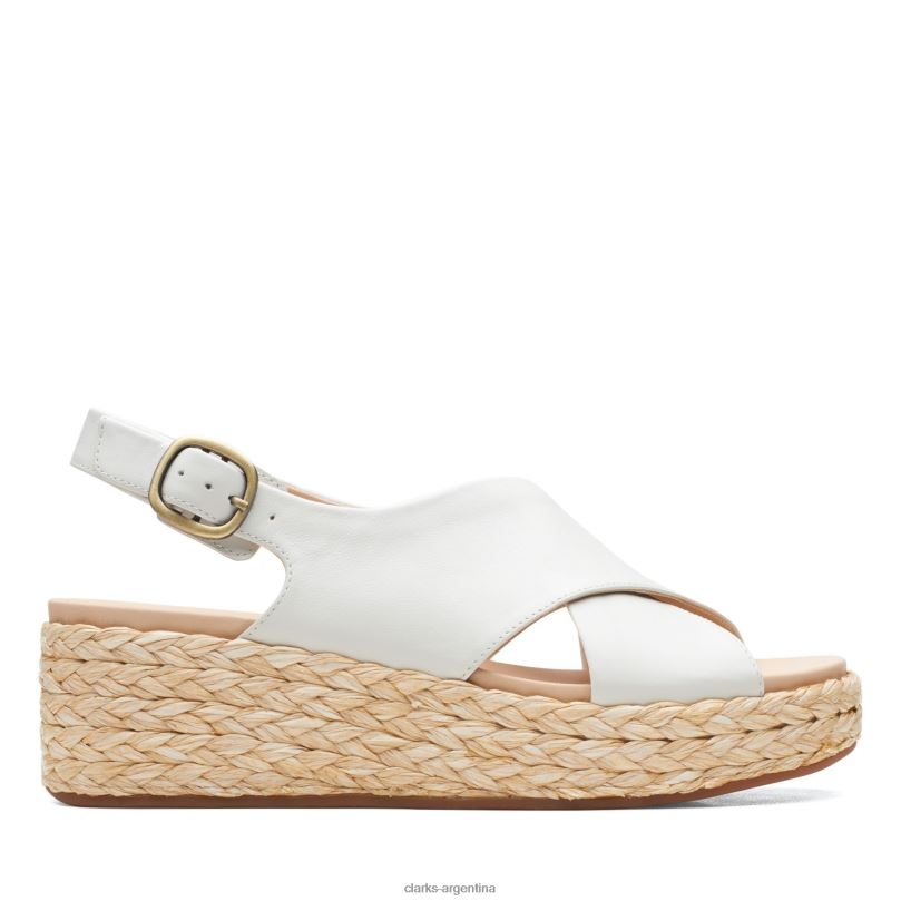 Clarks mujer 2FZPZ3426 clarks kimmei cross cuero blanco cuero blanco