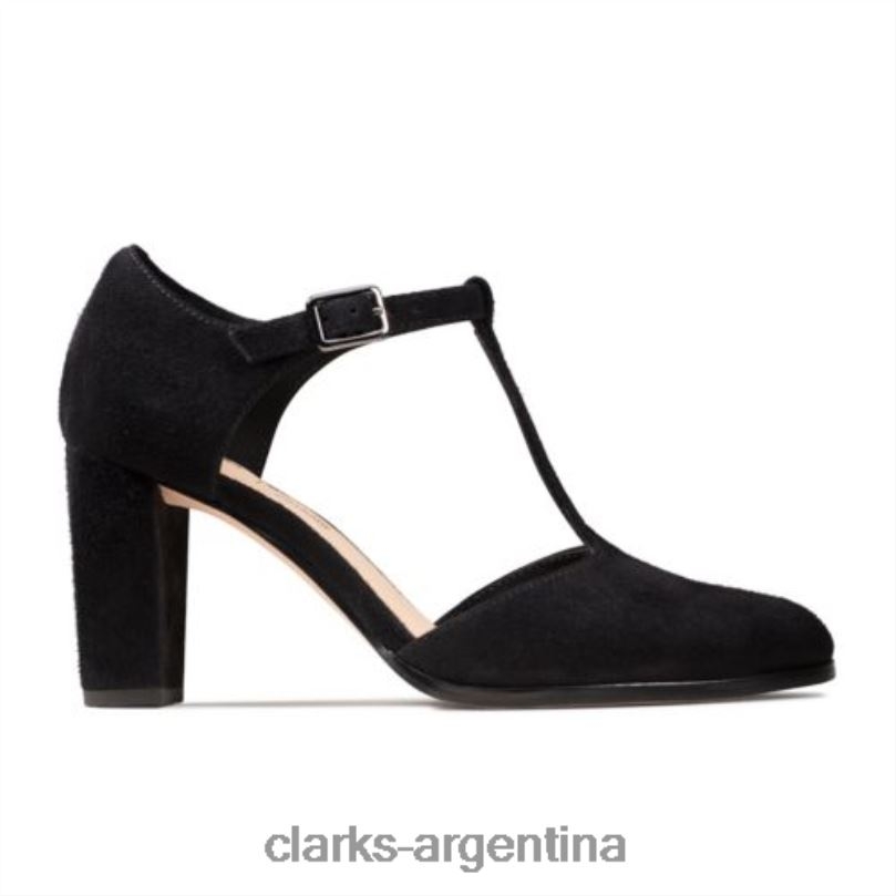 Clarks mujer 2FZPZ3875 clarks gamuza negra kayl85 tbar ante negro
