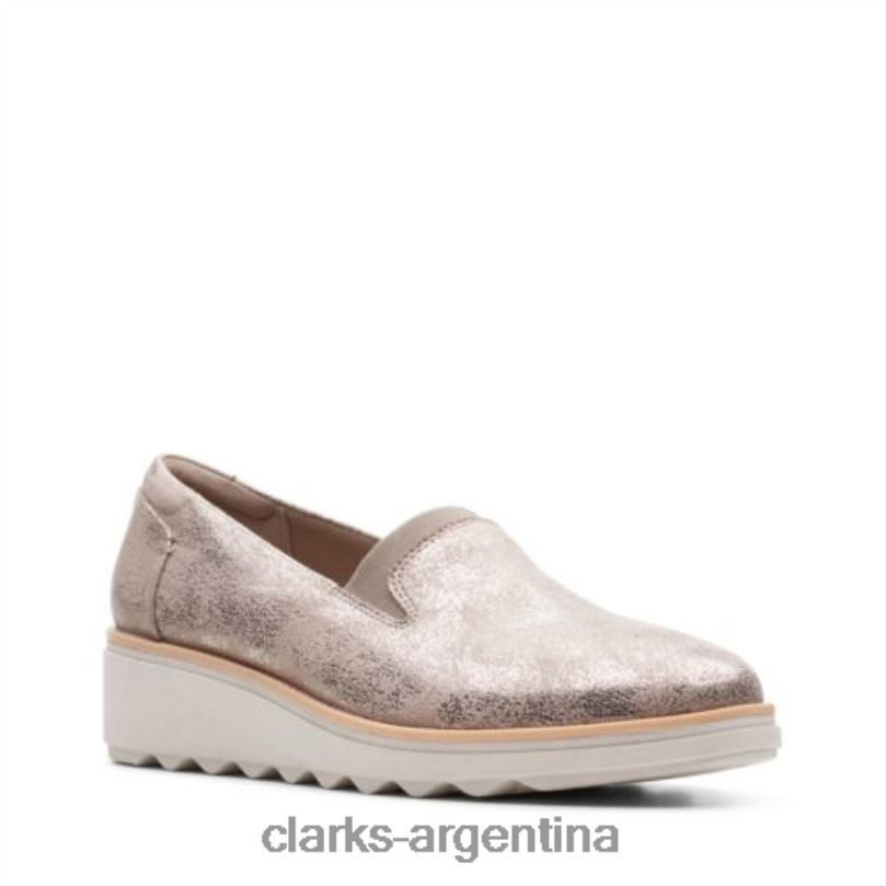 Clarks mujer 2FZPZ3879 sharon dolly clarks peltre metálico textil textil metálico peltre