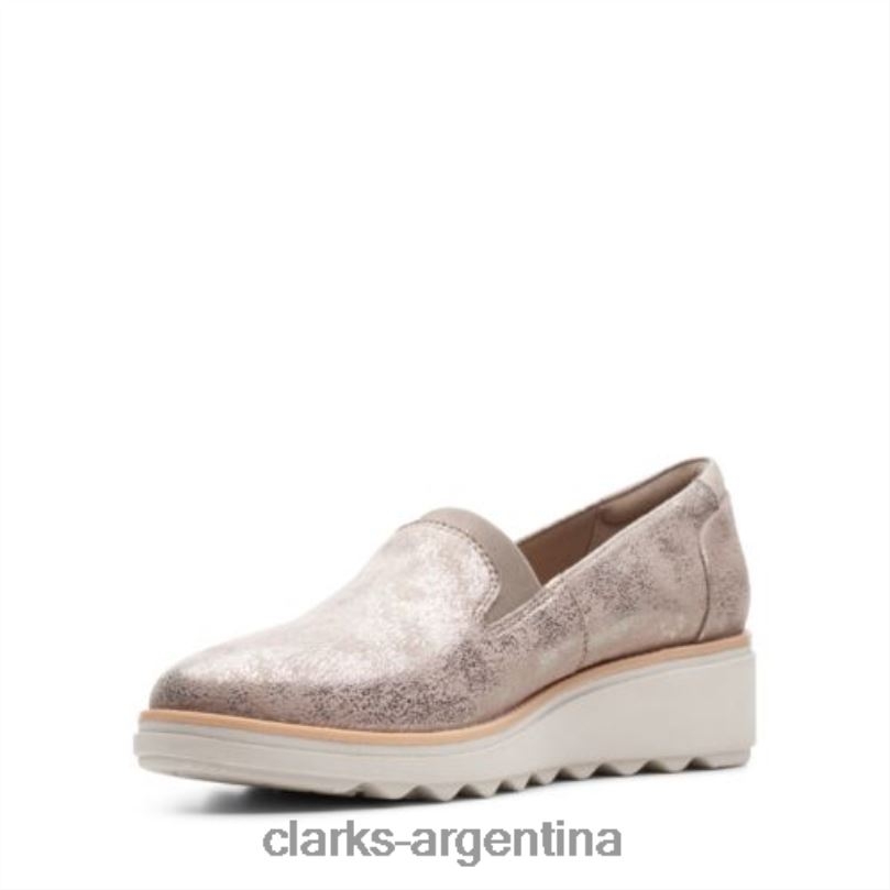 Clarks mujer 2FZPZ3879 sharon dolly clarks peltre metálico textil textil metálico peltre