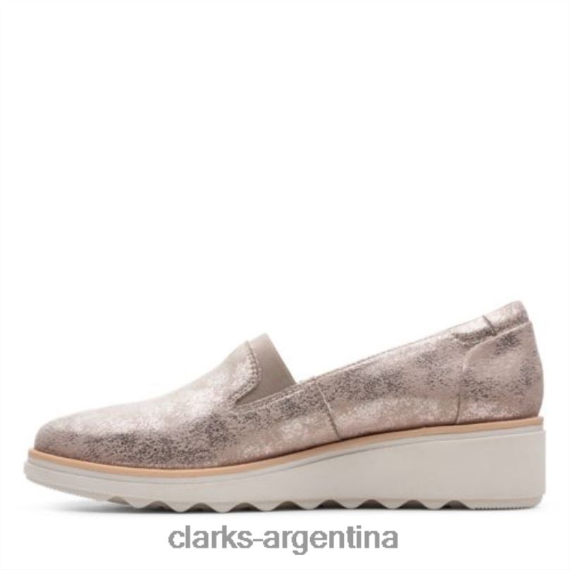 Clarks mujer 2FZPZ3879 sharon dolly clarks peltre metálico textil textil metálico peltre