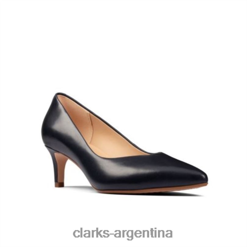 Clarks mujer 2FZPZ4003 Clarks Laina 55 Court2 de cuero azul marino cuero azul marino