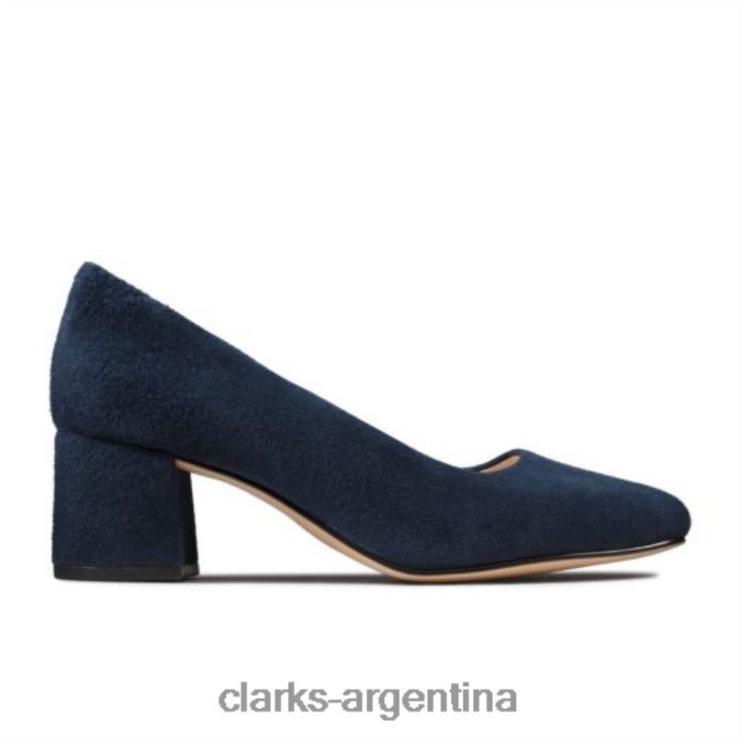 Clarks mujer 2FZPZ4020 clarks rosa transparente de ante azul marino gamuza azul marino