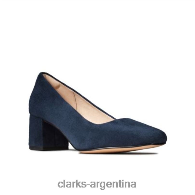 Clarks mujer 2FZPZ4020 clarks rosa transparente de ante azul marino gamuza azul marino