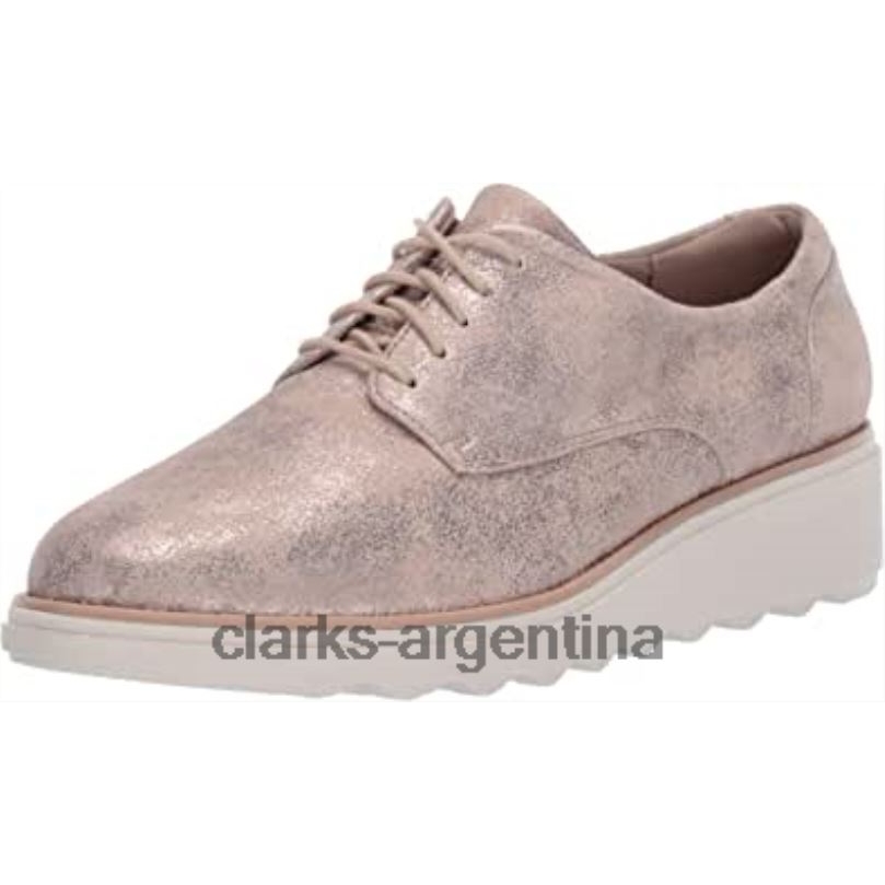 Clarks mujer 2FZPZ2327 mujer sharon crystal oxford clarks peltre ante gamuza peltre