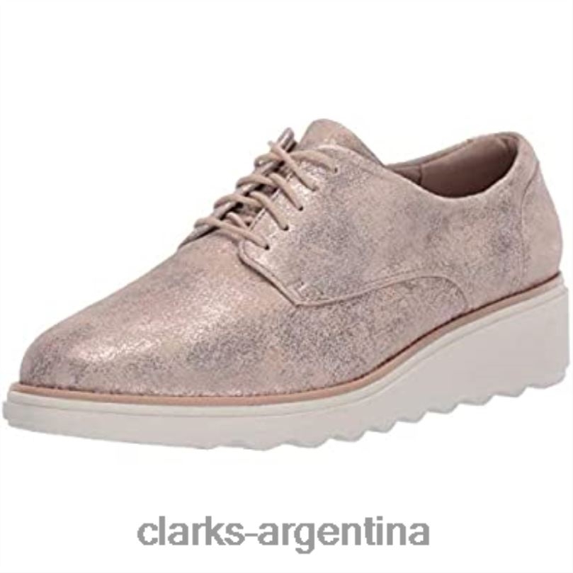 Clarks mujer 2FZPZ2327 mujer sharon crystal oxford clarks peltre ante gamuza peltre