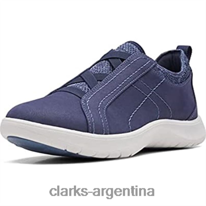 Clarks mujer 2FZPZ2650 Clarks Adella Trace Oxford planas para mujer textil azul marino oscuro textil azul marino oscuro