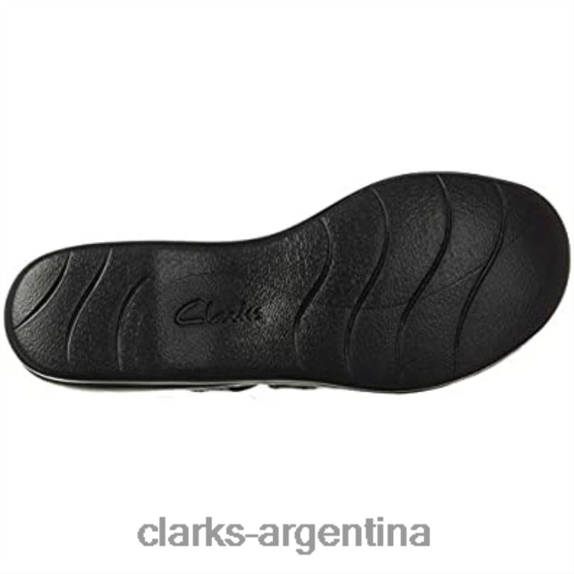 Clarks mujer 2FZPZ1203 Sandalia clarks leisa cactus de cuero negro para mujer cuero negro