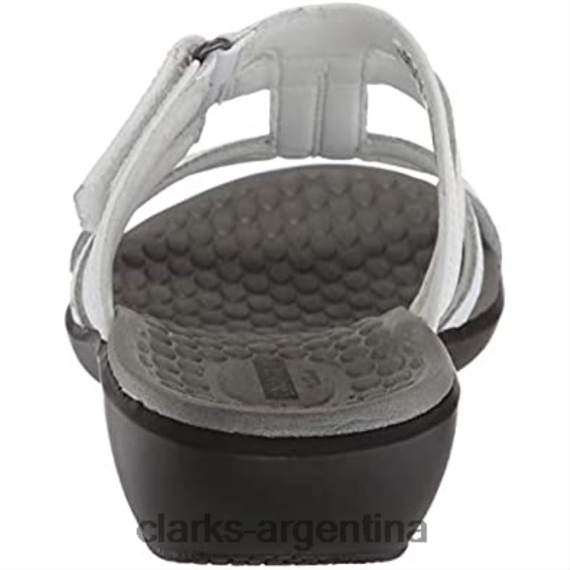 Clarks mujer 2FZPZ1339 Sandalia Clarks Sonar Pilot de piel blanca para mujer. cuero blanco