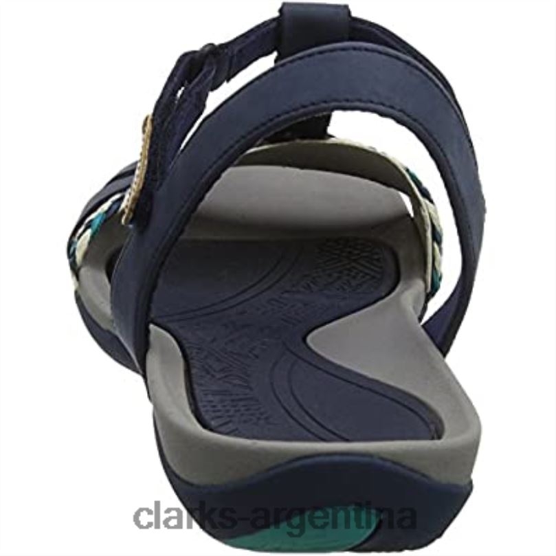 Clarks mujer 2FZPZ1464 Sandalias con tacón de cuña Clarks Tea Lite Grace azul marino para mujer azul marino