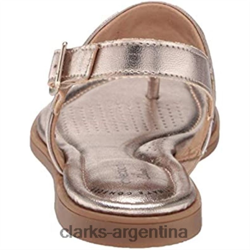 Clarks mujer 2FZPZ1603 Sandalia plana clarks reyna glam de mujer sintética metalizada