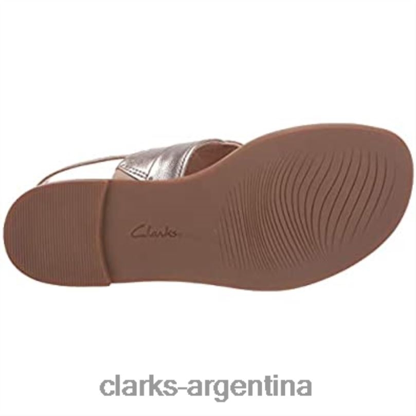 Clarks mujer 2FZPZ1603 Sandalia plana clarks reyna glam de mujer sintética metalizada