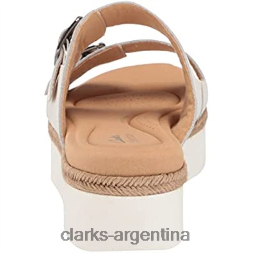 Clarks mujer 2FZPZ1721 Sandalias clarks lana beach de cuero blanco para mujer cuero blanco