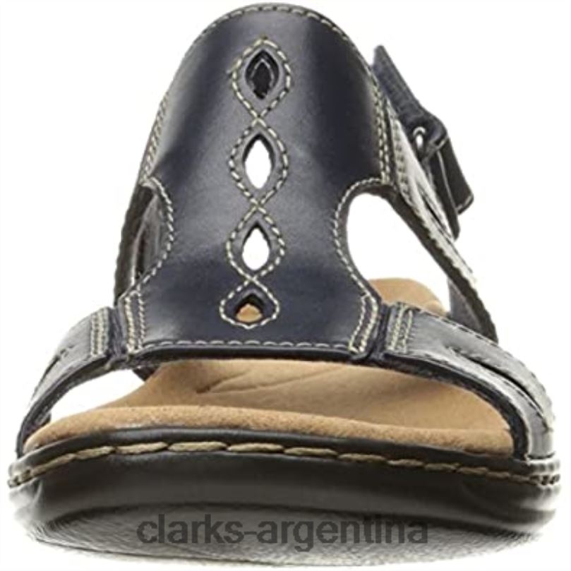 Clarks mujer 2FZPZ1867 Sandalia plana clarks leisa lakelyn de piel azul marino para mujer cuero azul marino