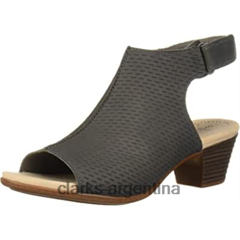 Clarks mujer 2FZPZ1993 Sandalia de tacón Clarks Valarie James de nobuk gris para mujer nubuck gris