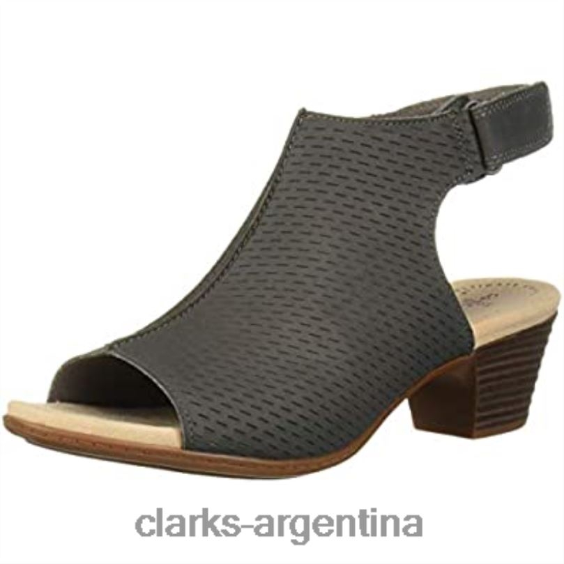 Clarks mujer 2FZPZ1993 Sandalia de tacón Clarks Valarie James de nobuk gris para mujer nubuck gris