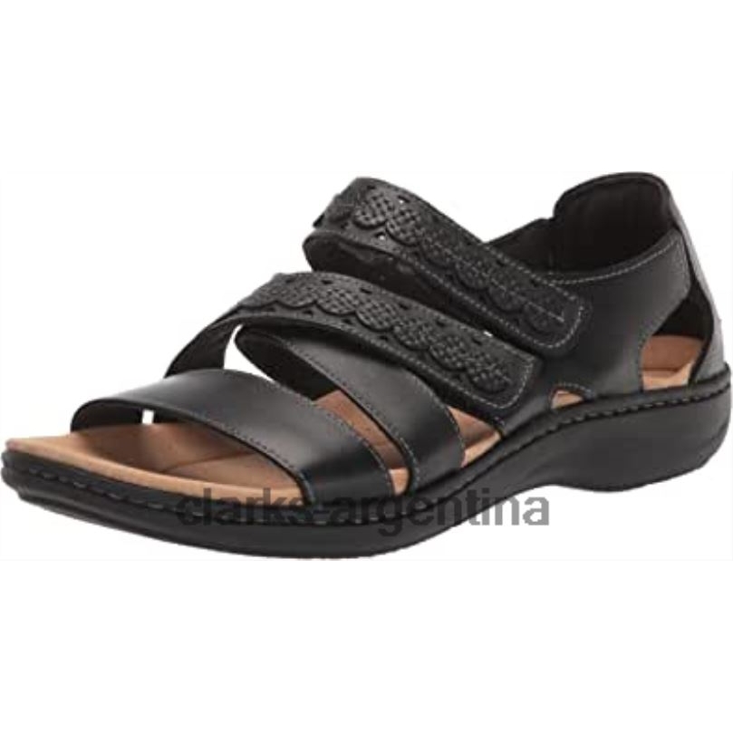 Clarks mujer 2FZPZ2016 Sandalia plana clarks laurieann holly de piel negra para mujer