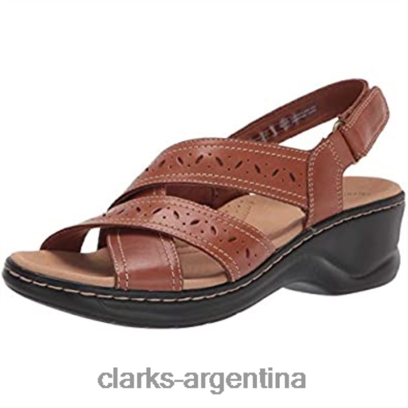 Clarks mujer 2FZPZ2031 sandalia plana lexi perla mujer clarks cuero tostado oscuro cuero bronceado oscuro