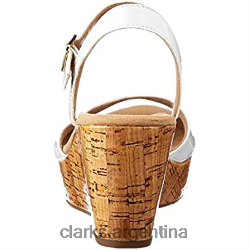 Clarks mujer 2FZPZ2049 Sandalia de mujer clarks annadel mystic charol sintético blanco charol blanco sintético