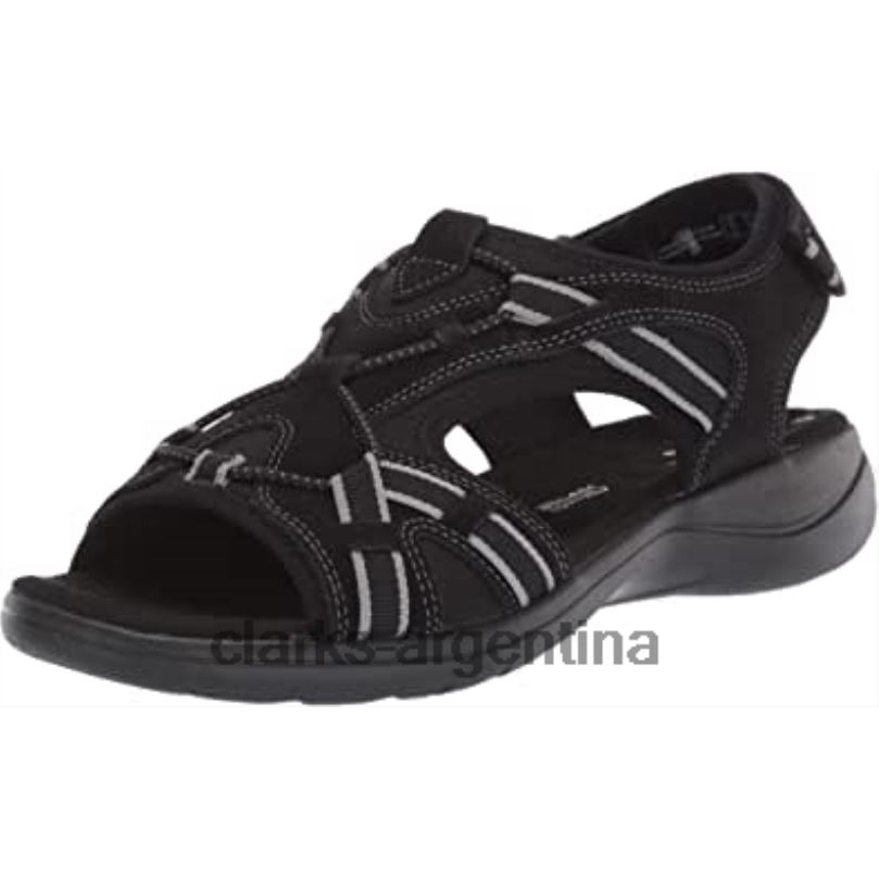 Clarks mujer 2FZPZ2167 sandalia deportiva saylie loop para mujer clarks ante negro ante negro