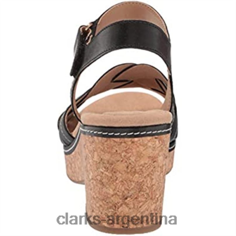 Clarks mujer 2FZPZ2405 sandalia con cuña giselle Coast para mujer clarks negro negro