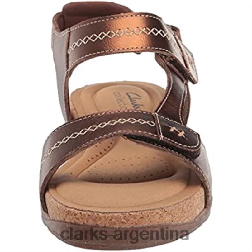 Clarks mujer 2FZPZ2799 sandalia plana roseville mae mujer clarks piel metalizada
