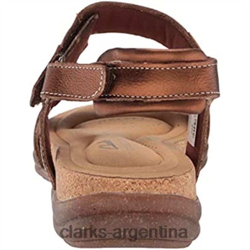 Clarks mujer 2FZPZ2799 sandalia plana roseville mae mujer clarks piel metalizada
