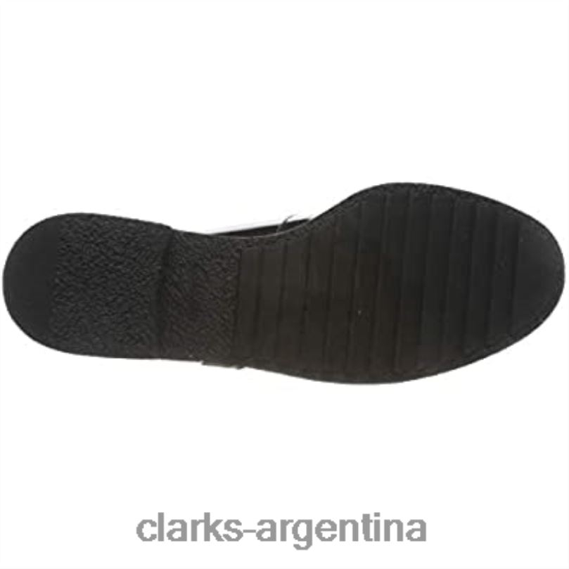 Clarks mujer 2FZPZ2841 Sandalias Clarks Griff Town con barra en forma de T para mujer en negro palmadita negra palmadita negra