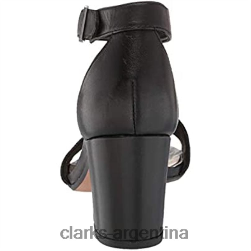 Clarks mujer 2FZPZ2882 Sandalias de tacón clarks jocelynne cam de mujer en combinación de cuero negro interés