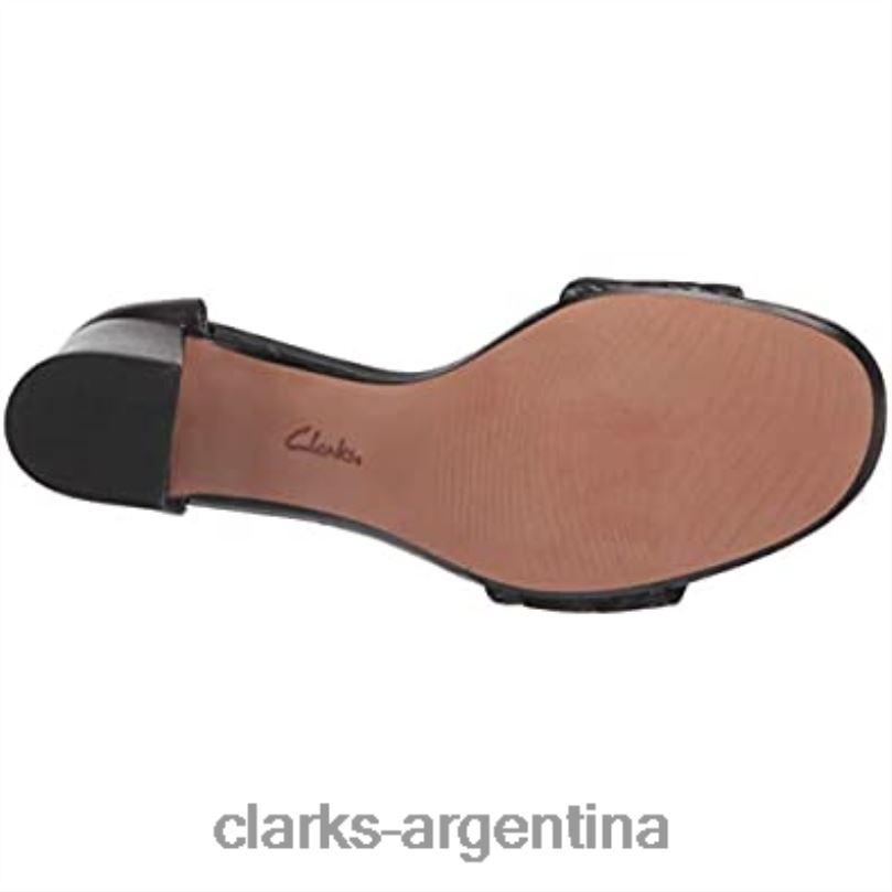 Clarks mujer 2FZPZ2882 Sandalias de tacón clarks jocelynne cam de mujer en combinación de cuero negro interés
