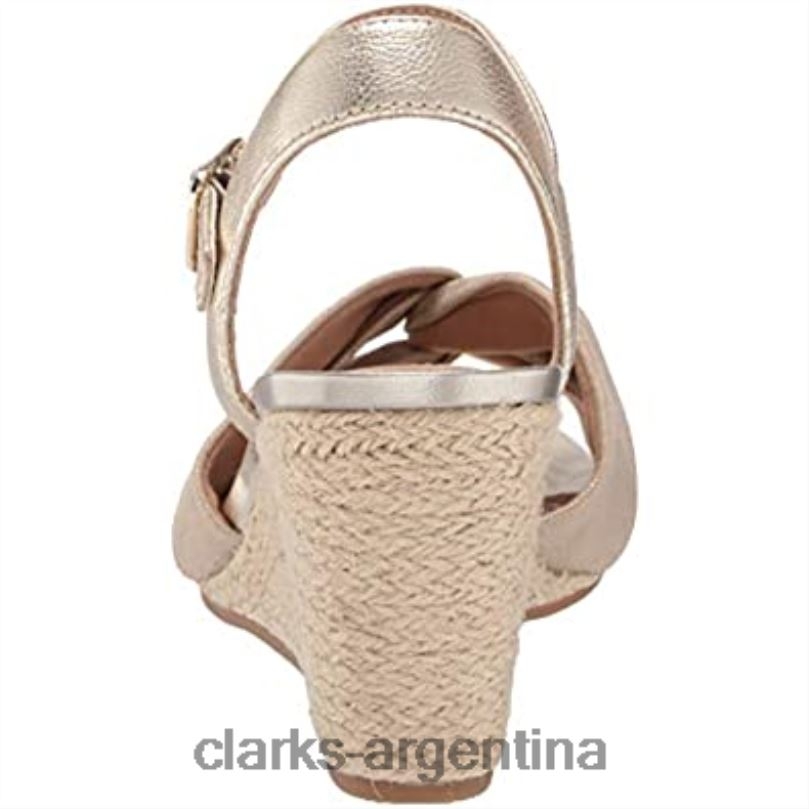 Clarks mujer 2FZPZ2948 sandalia cuña mujer margee beth combi piel textil natural clarks combi cuero textil natural
