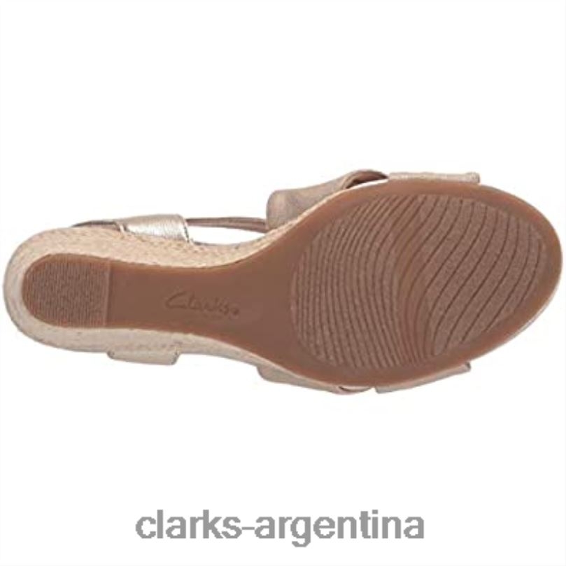 Clarks mujer 2FZPZ2948 sandalia cuña mujer margee beth combi piel textil natural clarks combi cuero textil natural