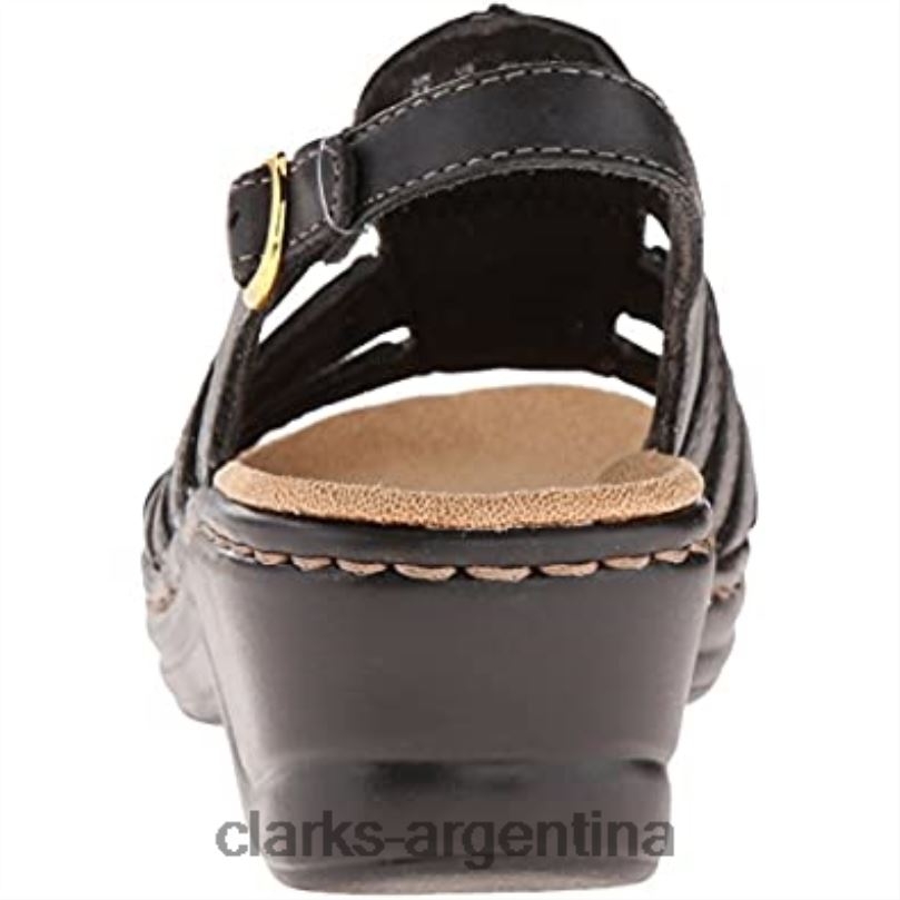 Clarks mujer 2FZPZ2970 Sandalias Clarks Lexi Marigold Q para mujer de piel negra. cuero negro