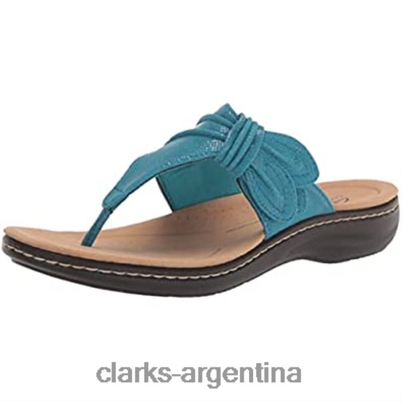 Clarks mujer 2FZPZ312 Sandalia plana clarks laurieann rae de textil turquesa para mujer