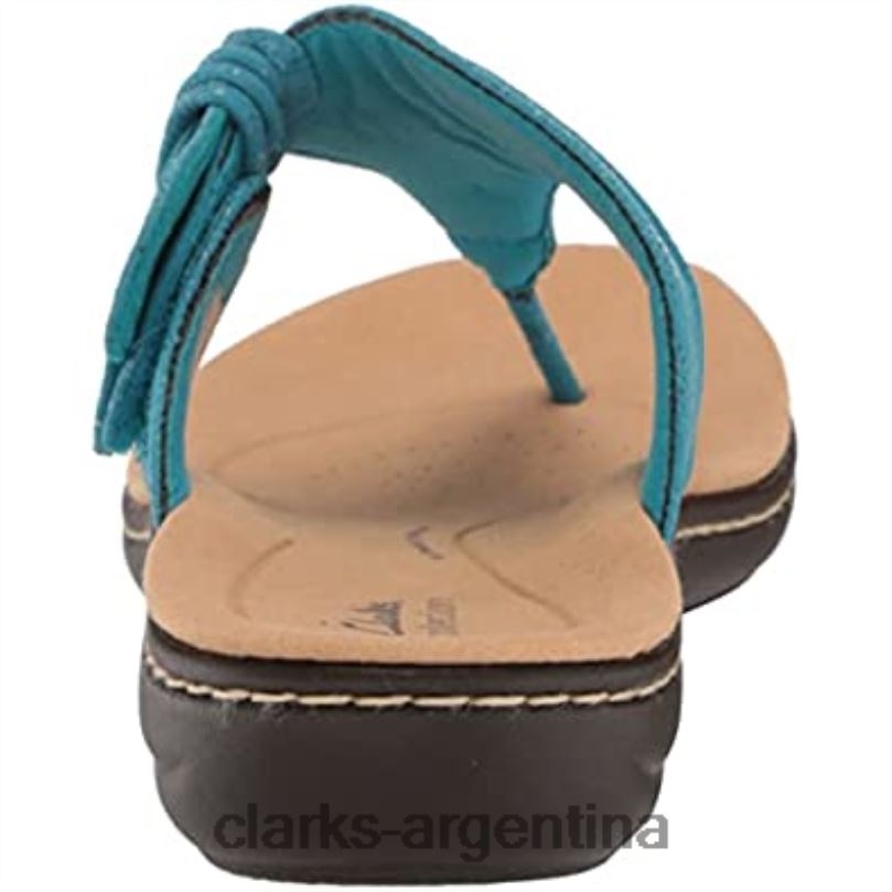 Clarks mujer 2FZPZ312 Sandalia plana clarks laurieann rae de textil turquesa para mujer